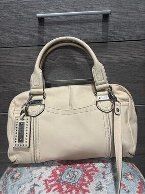 Tignanello Cream Leather Satchel